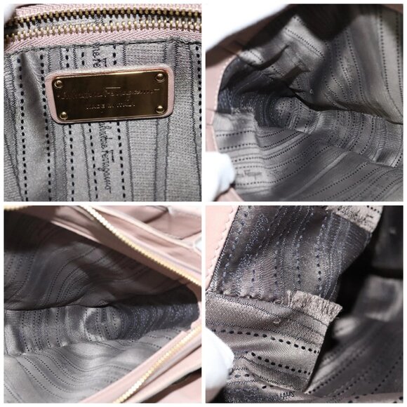 Salvatore Ferragamo Vala Shoulder Bag Leather Pink Gold Auth - Picture 14 of 16